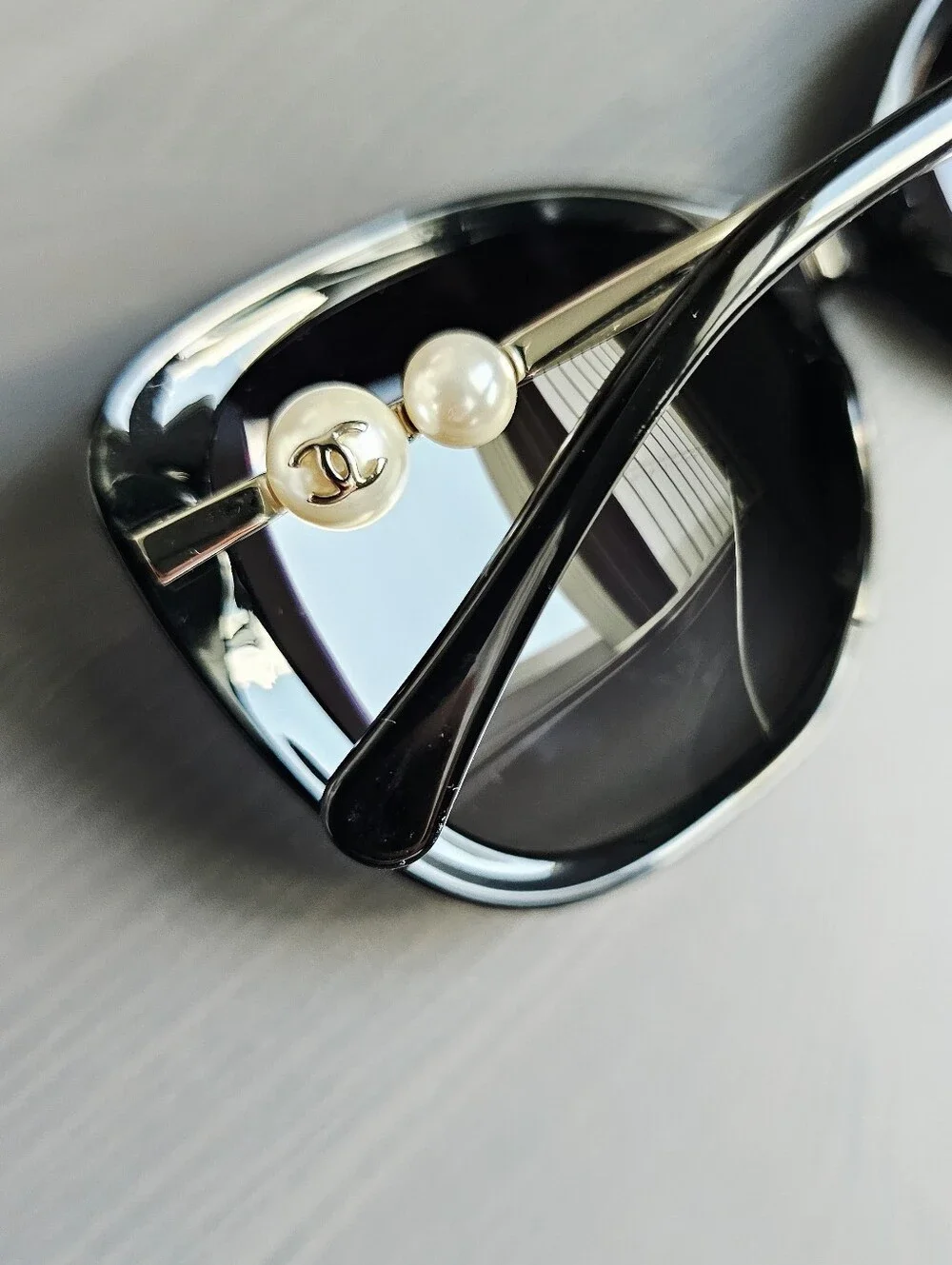 Chanel Acetate Butterfly Winter Pearl Sunglasses 5339-H Black